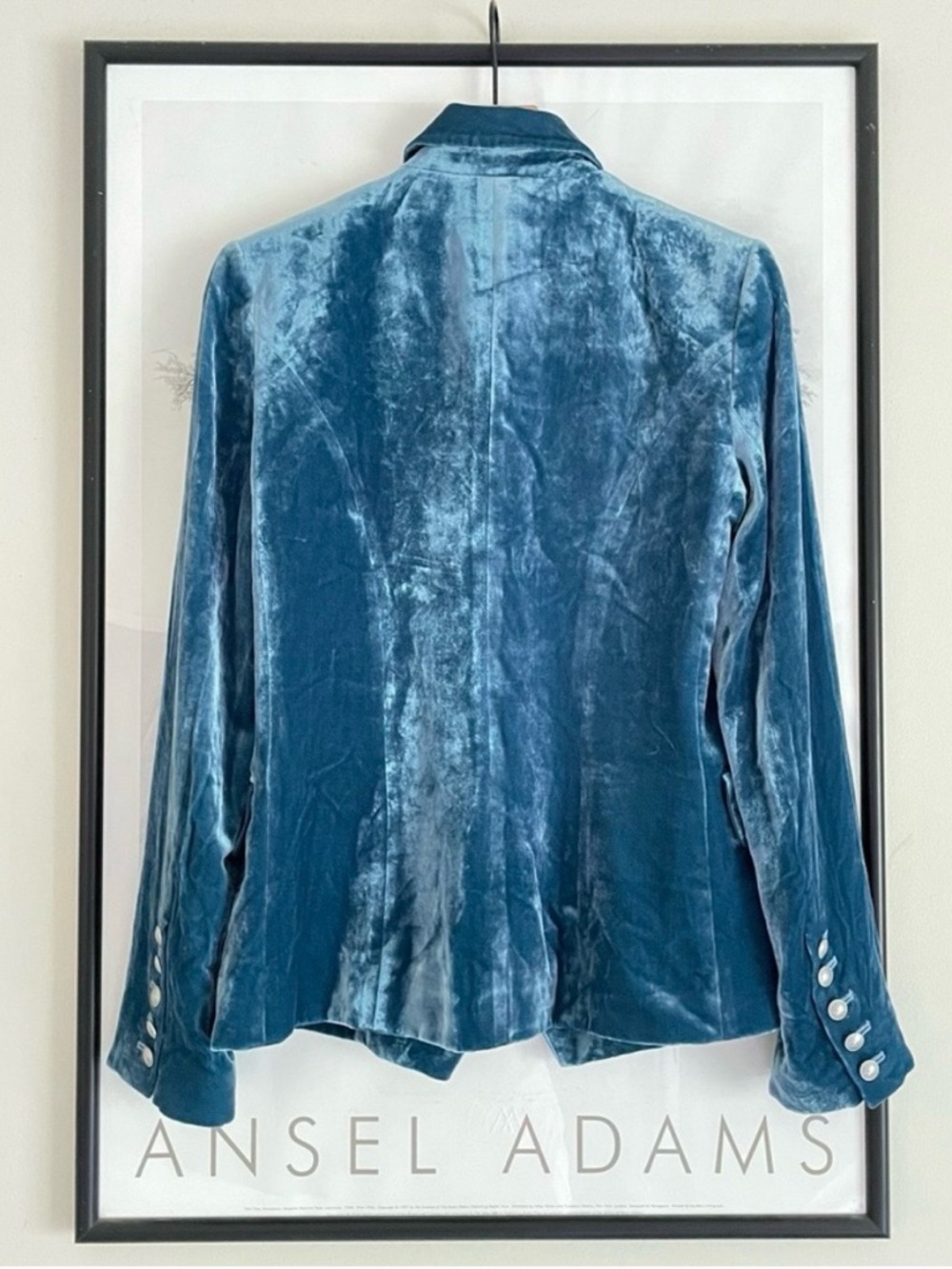 L’Agence Kenzie Velvet Blazer Cortez Blue Size 2 Double Breasted NWT - Picture 10 of 16